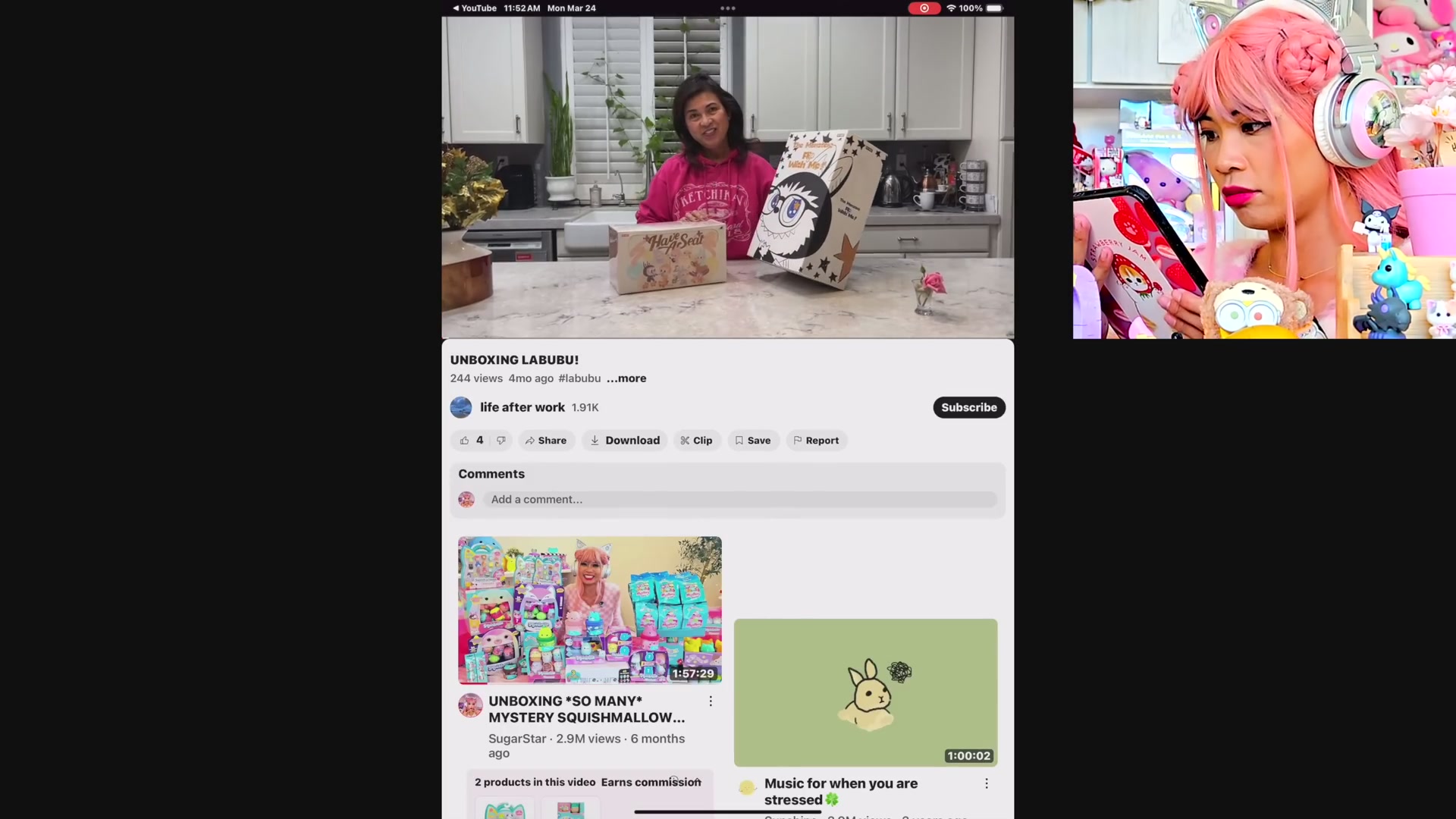 Mom Unboxing Labubu