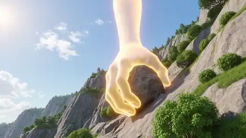 God Hand Throws a Boulder — Kling 4.0