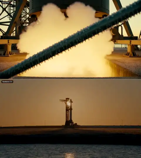 Rocket Launch, Delayed Sound: Kling vs Seedance — Kling 4.0