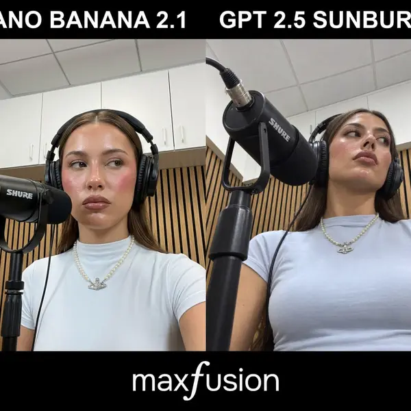 播客录音棚写实测试 vs GPT 2.5 Sunburst — Nano Banana 2.1