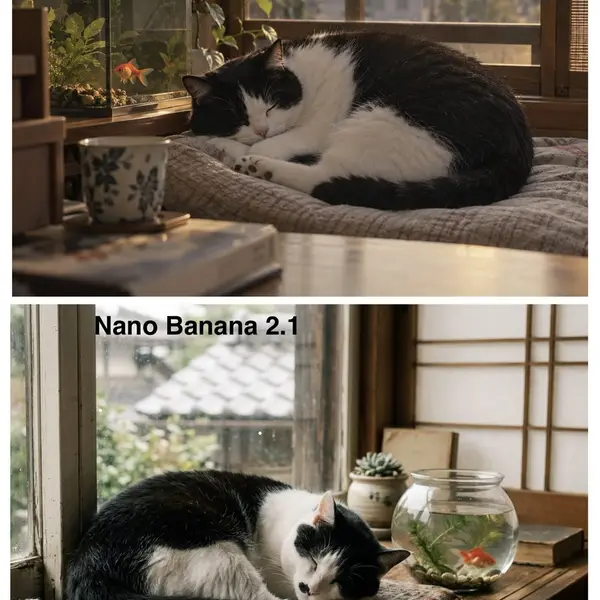 窗边熟睡的猫 — Nano Banana 2.1