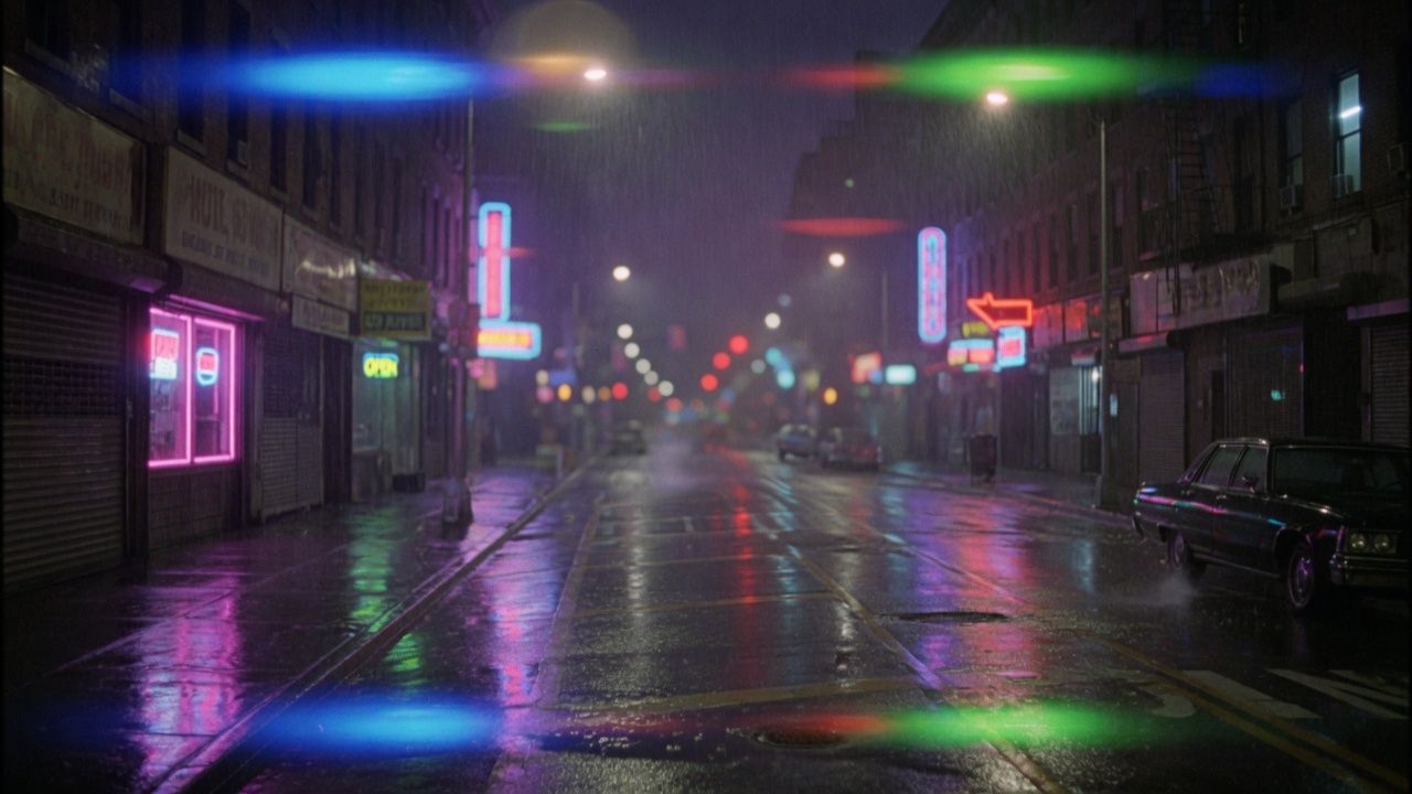Wide neon street B-roll that should skip Precise lip-sync