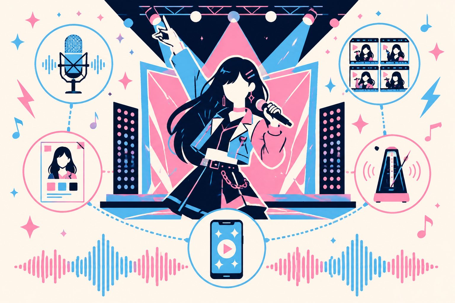 K-pop AI 翻唱 MV 完整工作流：Suno V5.5 voice clone + Kling 角色锁 + SunoMV 9:16 (2026 韩流粉丝指南)