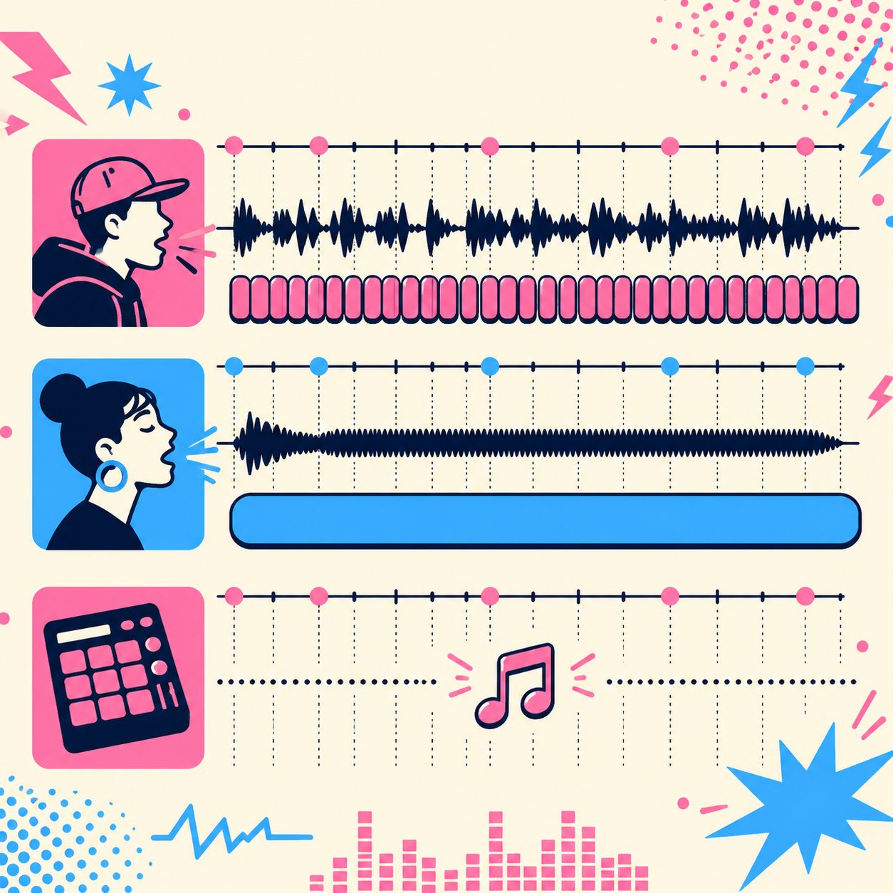 三种难搞的情况:快 rap、长拖音、间奏留白
