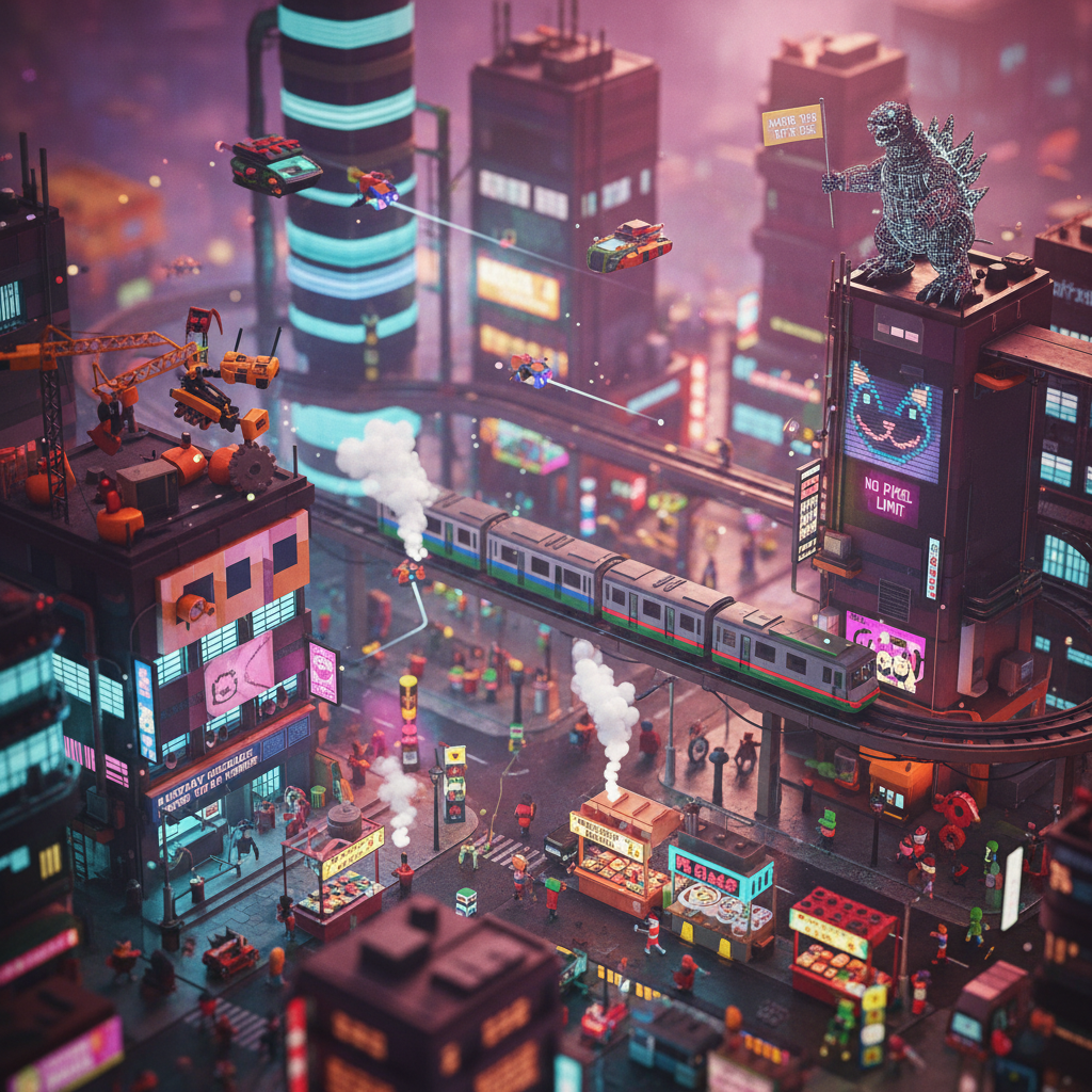 迷你 Cyberpunk 傾斜移軸景觀 (Gemini Example 71) - Gemini