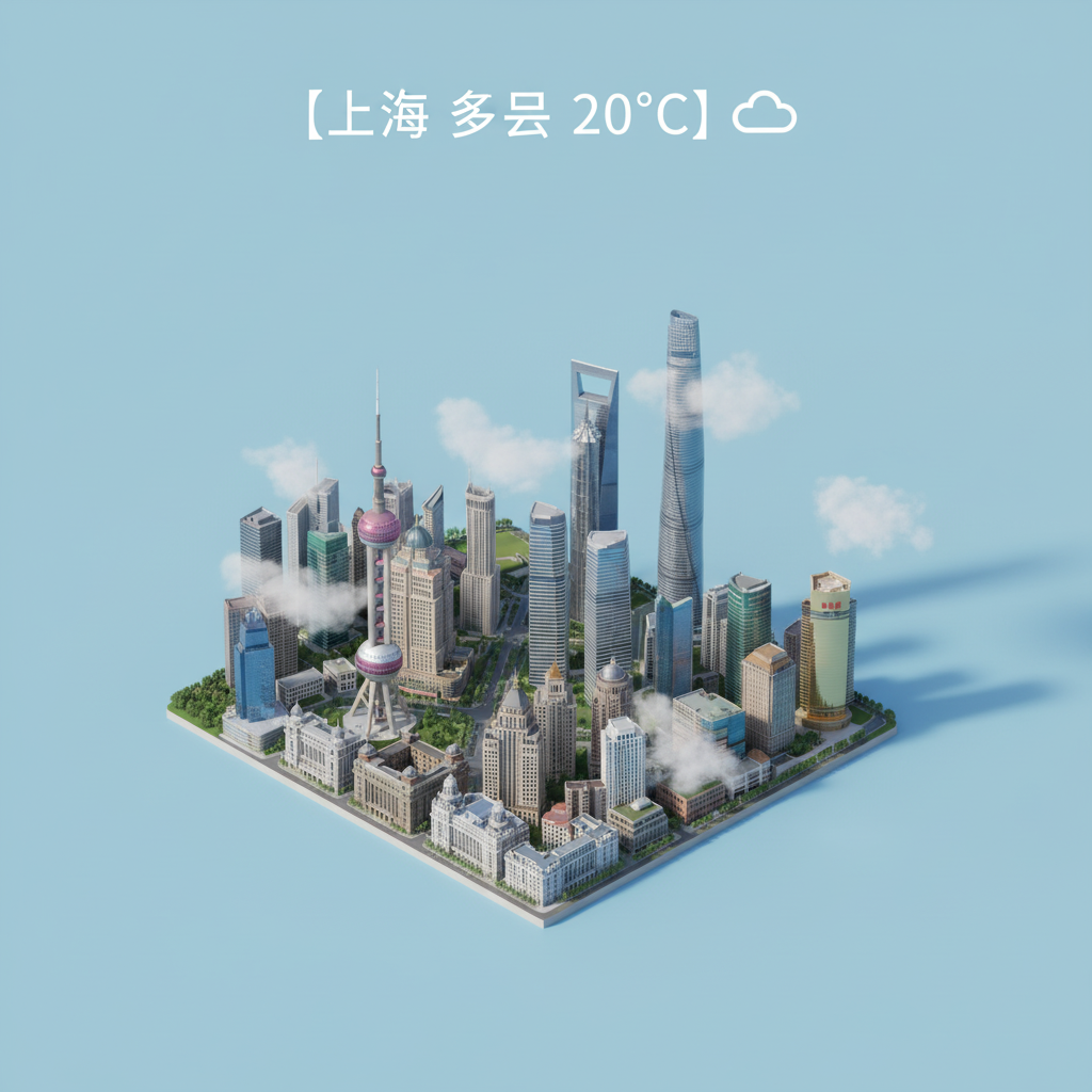 Gemini: Art Style: 特色城市天气预报 (Example 82)