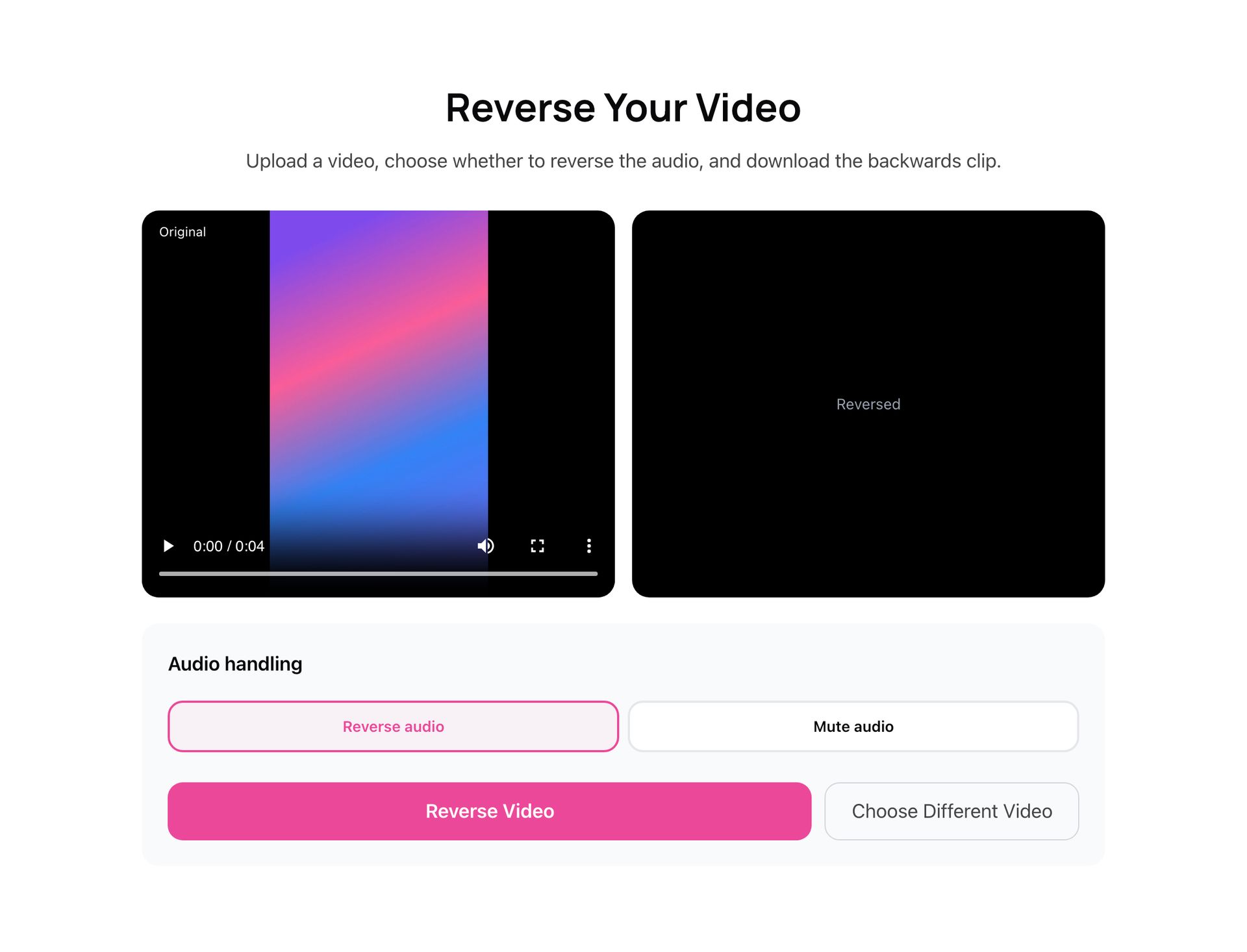 ReverseFlow reverse controls with audio handling options