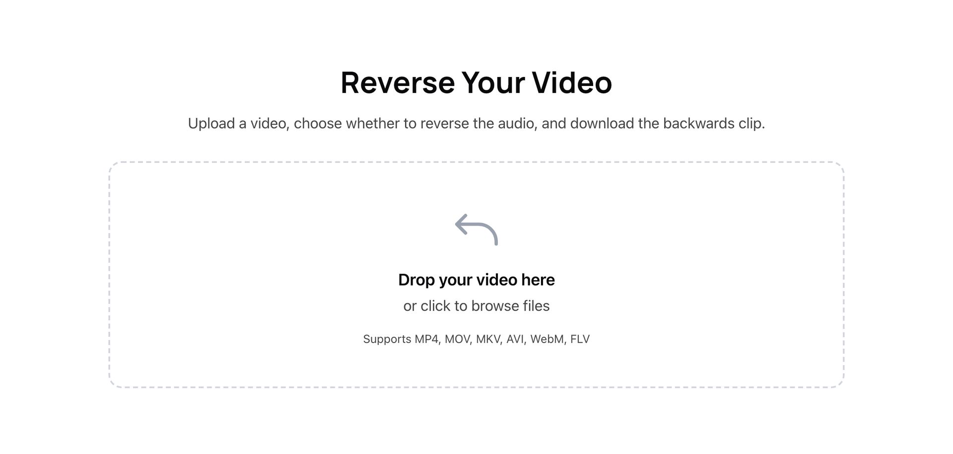 ReverseFlow video upload screen