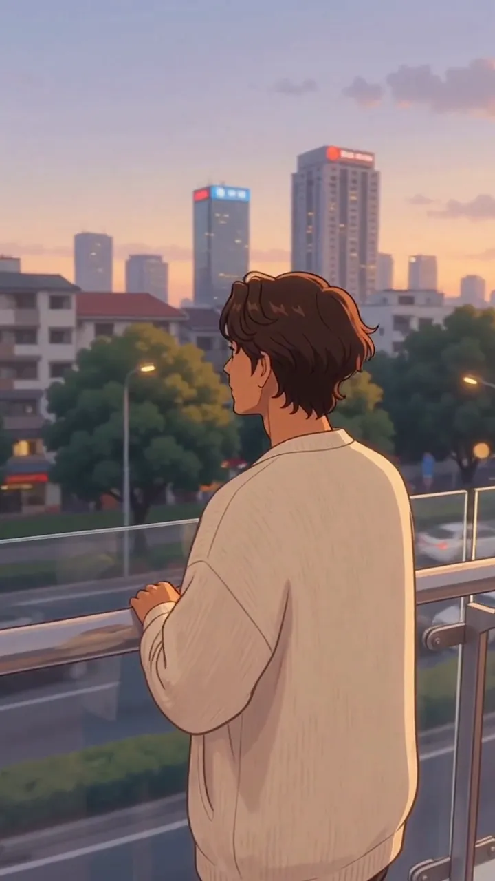 “Senja di Jakarta” AI music video sample, Cozy Healing style